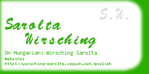 sarolta wirsching business card